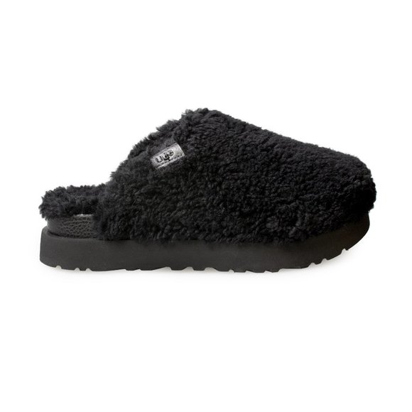 UGG Shoes - UGG Fuzz Sugar Slide Black Slippers - Women's